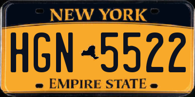 NY license plate HGN5522