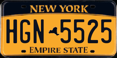 NY license plate HGN5525