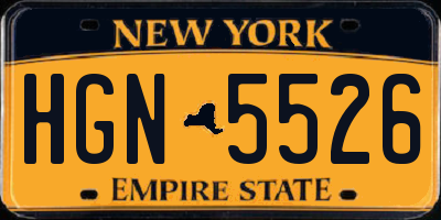 NY license plate HGN5526