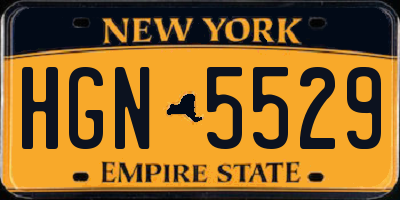 NY license plate HGN5529