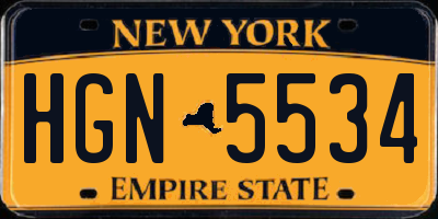 NY license plate HGN5534