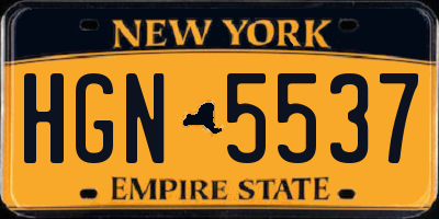 NY license plate HGN5537