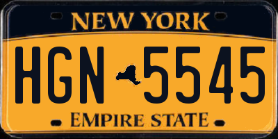 NY license plate HGN5545