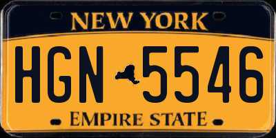 NY license plate HGN5546