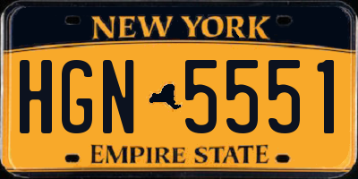 NY license plate HGN5551