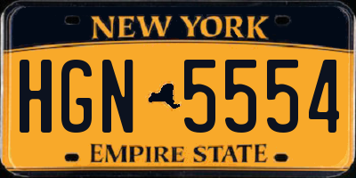 NY license plate HGN5554