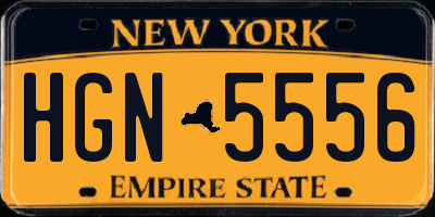 NY license plate HGN5556