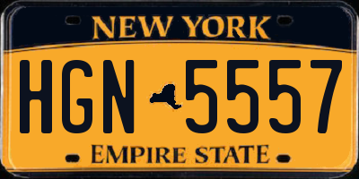 NY license plate HGN5557