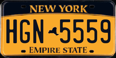 NY license plate HGN5559