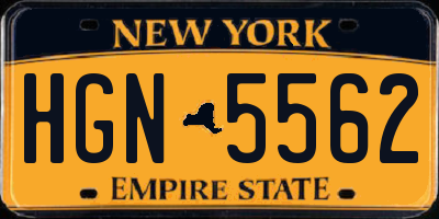 NY license plate HGN5562