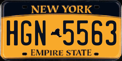 NY license plate HGN5563