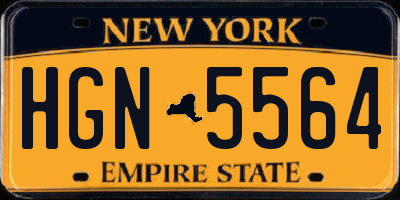 NY license plate HGN5564
