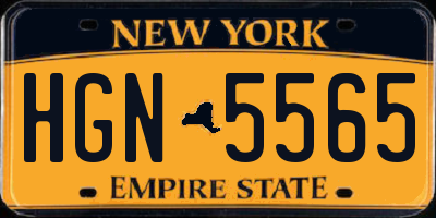 NY license plate HGN5565