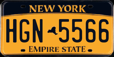 NY license plate HGN5566