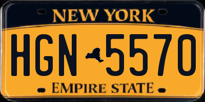 NY license plate HGN5570