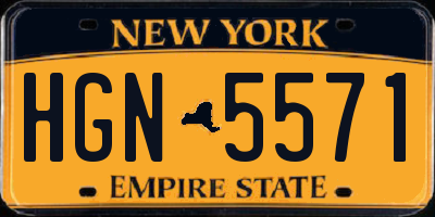 NY license plate HGN5571