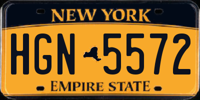 NY license plate HGN5572