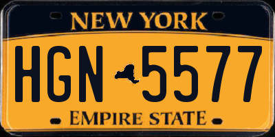 NY license plate HGN5577