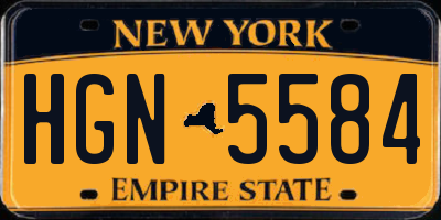 NY license plate HGN5584