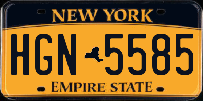 NY license plate HGN5585