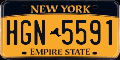 NY license plate HGN5591