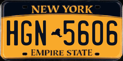 NY license plate HGN5606