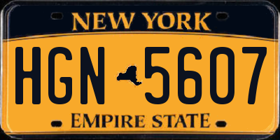 NY license plate HGN5607