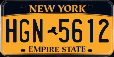 NY license plate HGN5612