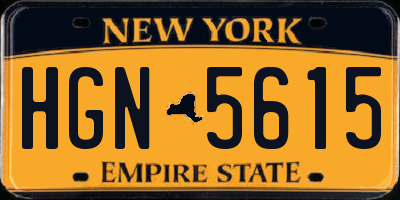 NY license plate HGN5615