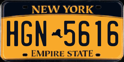 NY license plate HGN5616