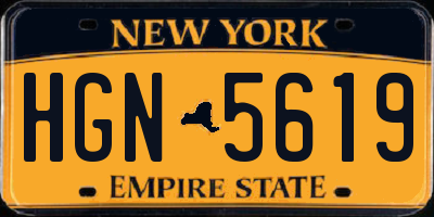 NY license plate HGN5619