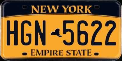NY license plate HGN5622