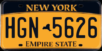 NY license plate HGN5626