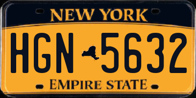 NY license plate HGN5632