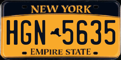 NY license plate HGN5635