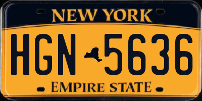 NY license plate HGN5636