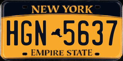 NY license plate HGN5637