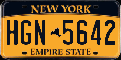 NY license plate HGN5642