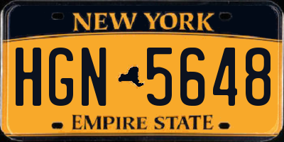 NY license plate HGN5648