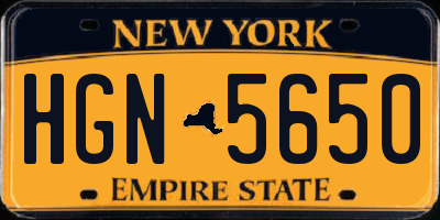 NY license plate HGN5650