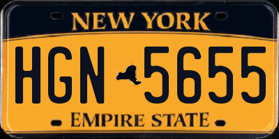 NY license plate HGN5655