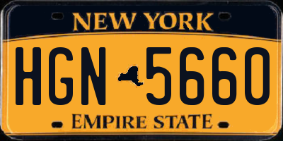 NY license plate HGN5660
