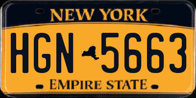 NY license plate HGN5663