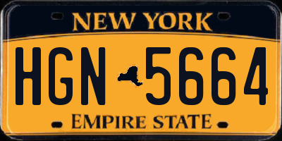 NY license plate HGN5664