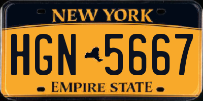NY license plate HGN5667