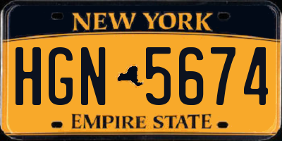 NY license plate HGN5674