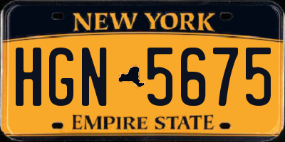 NY license plate HGN5675