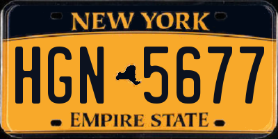 NY license plate HGN5677