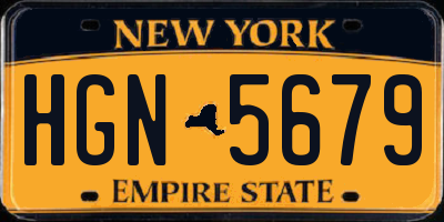 NY license plate HGN5679