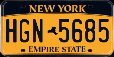 NY license plate HGN5685